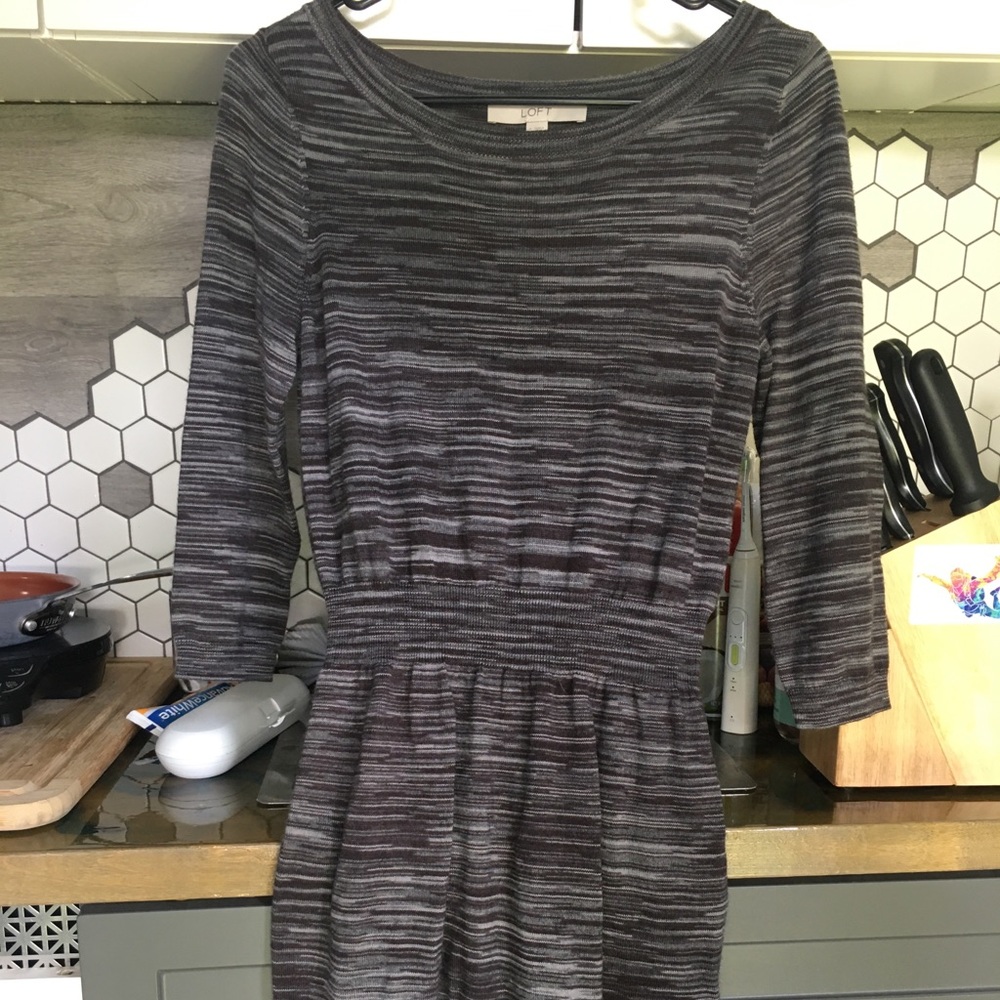 Loft Sweater Dress Gray